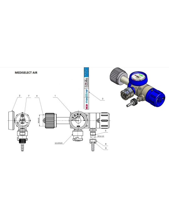 MEDISELECT II 15L/m à visser AIR