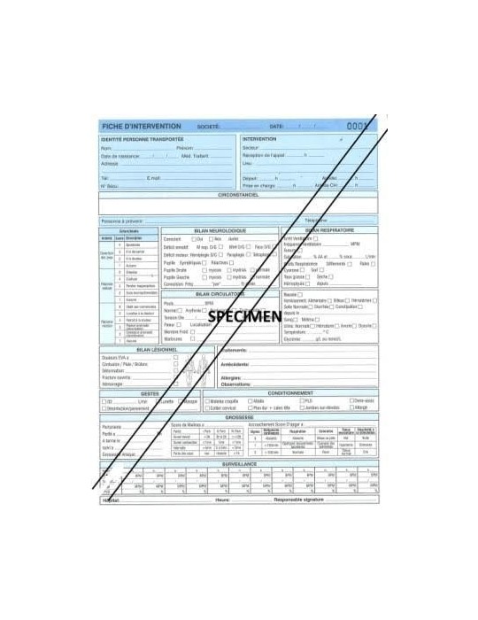 FICHE D'INTERVENTION SAMU