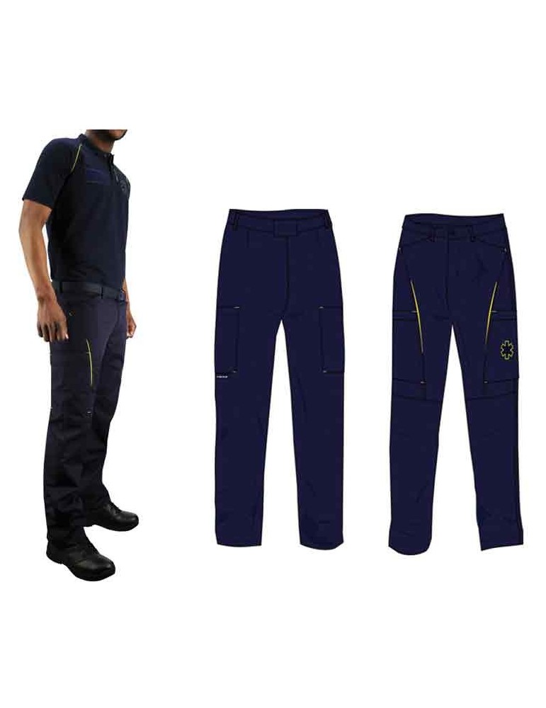 PANTALON LISERÉ JAUNE FLUO