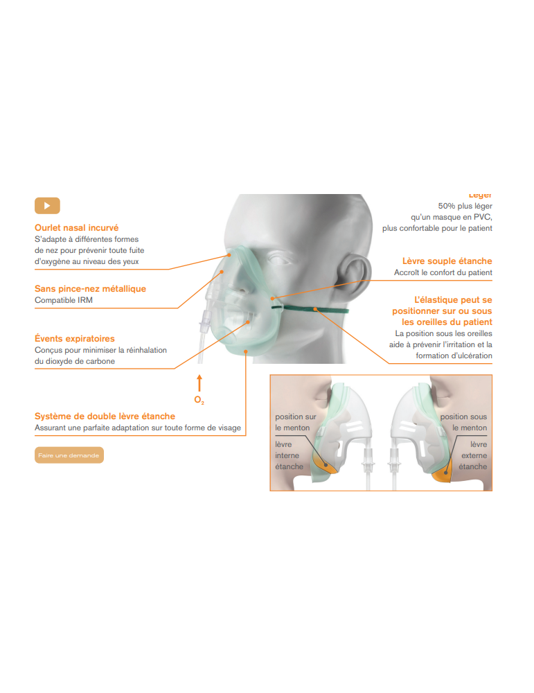 masque oxygène moyenne concentration adulte