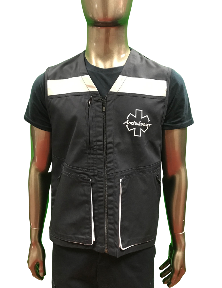 GILET MARINE / BLANC