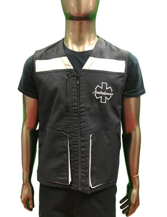 GILET MARINE / BLANC