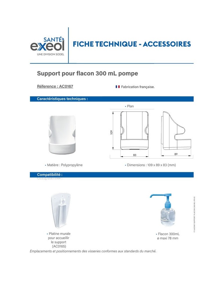 support flacon gel 300 ml