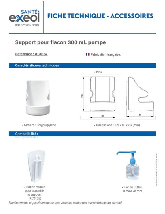 support flacon gel 300 ml