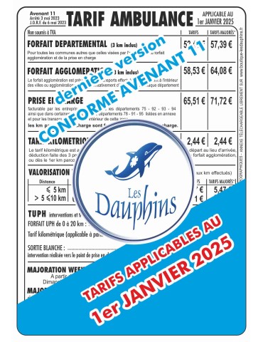 TARIFS AMBULANCES APPLICABLES AU 8 MARS 2021