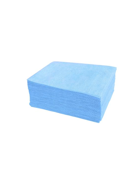 25 LAVETTES BLEUES NON TISSEES ALVEOLEES