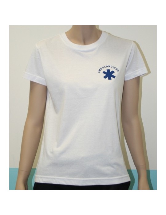 TEE-SHIRT FEMME COL ROND BLANC