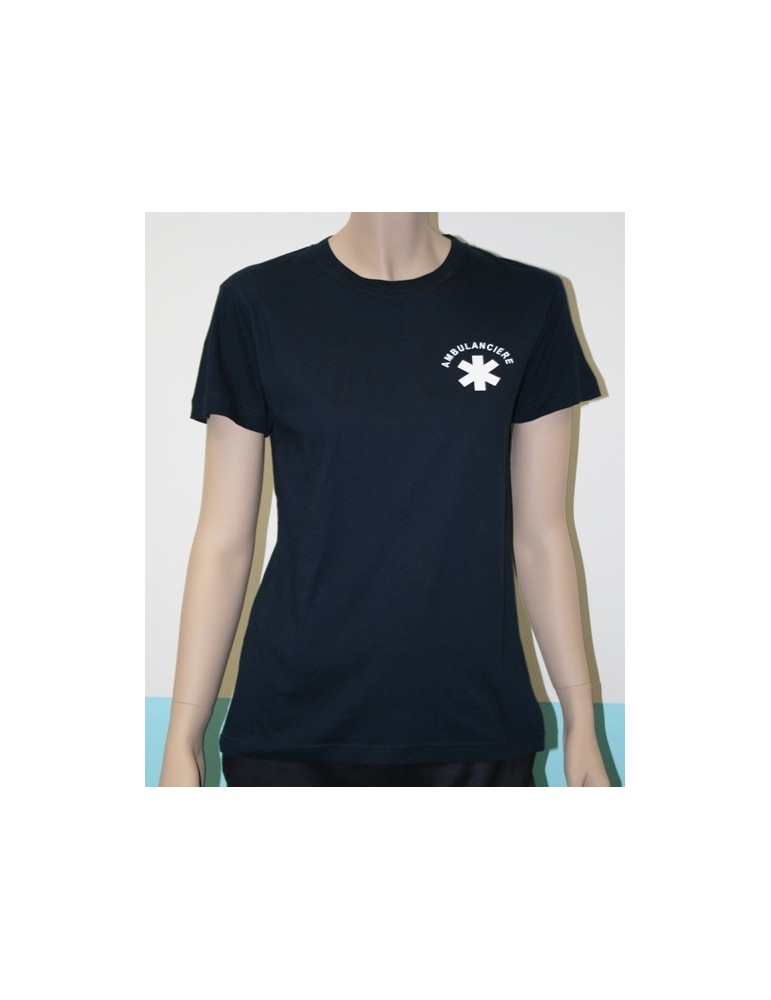 TEE-SHIRT COL ROND FEMME MARINE