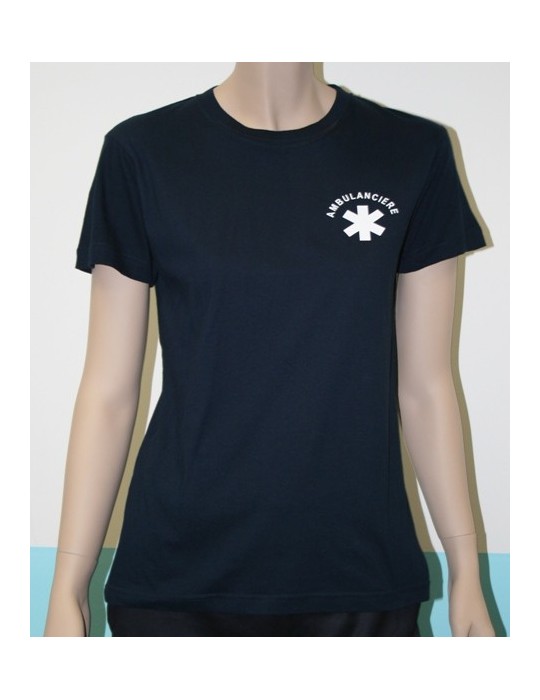 TEE-SHIRT COL ROND FEMME MARINE